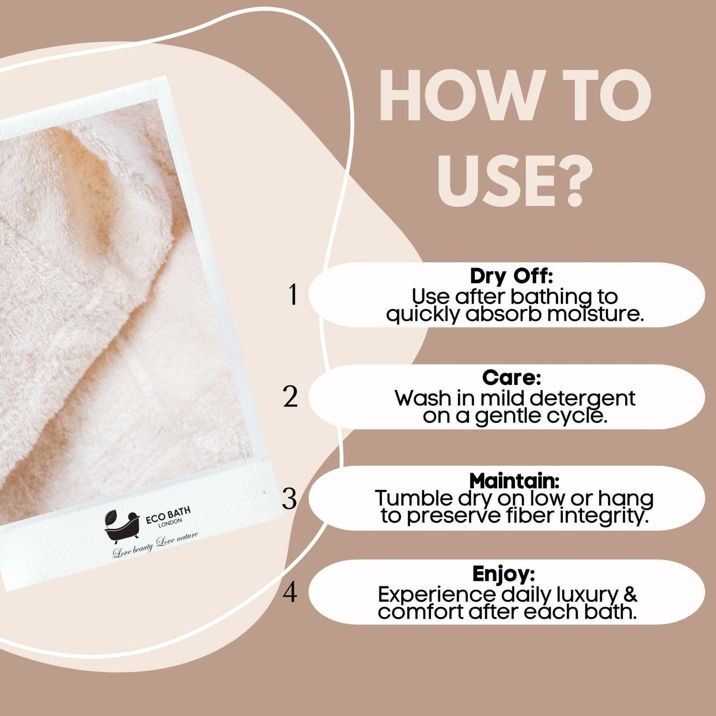 Eco Bath London Organic Cotton Bath Towel - Available in Multiple Sizes