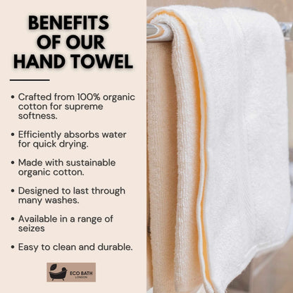 Eco Bath London Organic Cotton Hand Towel - 50x100cm