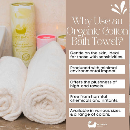 Eco Bath London Organic Cotton Hand Towel - 50x100cm
