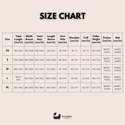 Eco Bath London Organic Cotton Shawl Collar Bath Robe - 100% Certified Organic Cotton