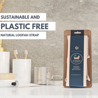 Eco Bath London Natural Loofah Strap - Premium Back Scrubber for Deep Exfoliation