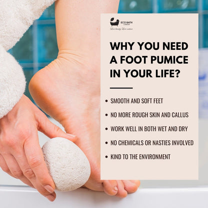 Eco Bath Natural Pumice Volcanic Stone (Smooth with Rope)