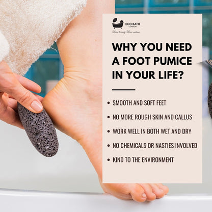 Eco Bath Natural Pumice Volcanic Stone (Smooth with Rope)