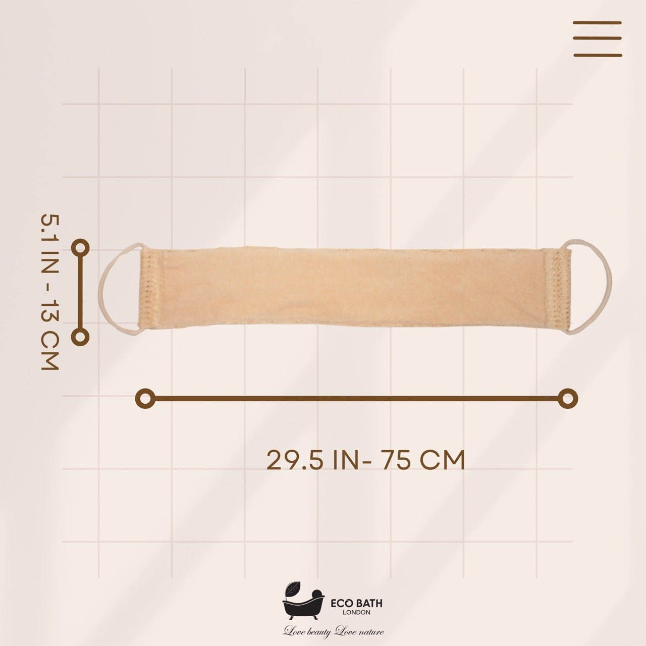 Eco Bath London Natural Cotton & Sisal Back Strap