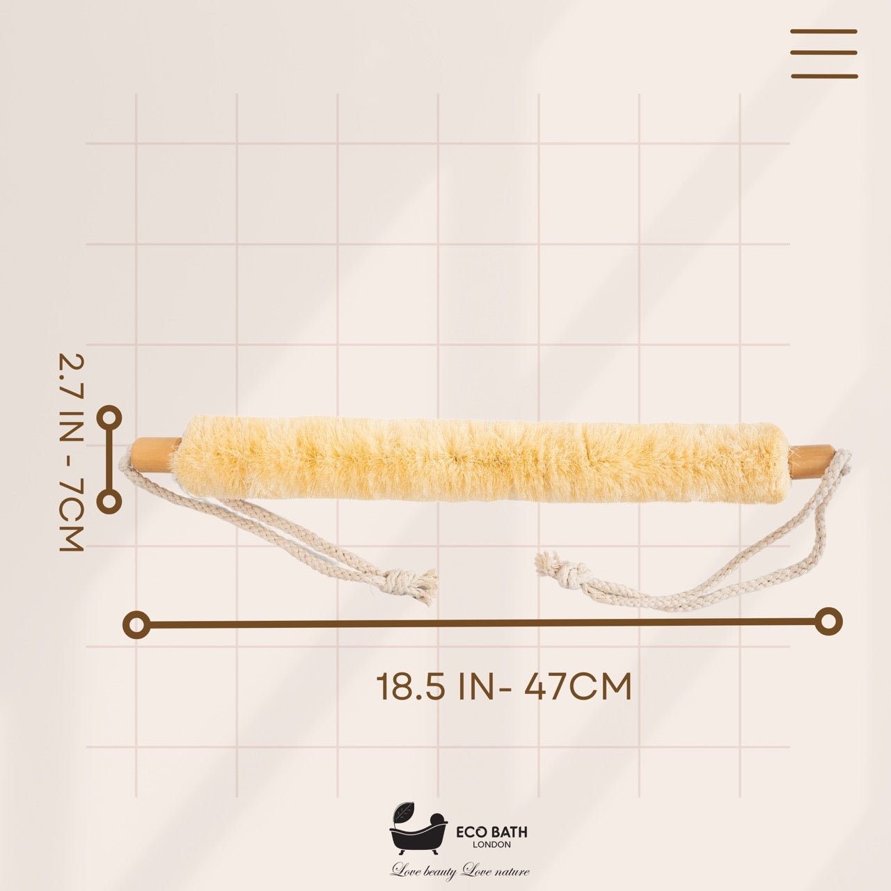 Eco Bath London Natural Sisal Body Strap - Premium Exfoliating Back Scrubber