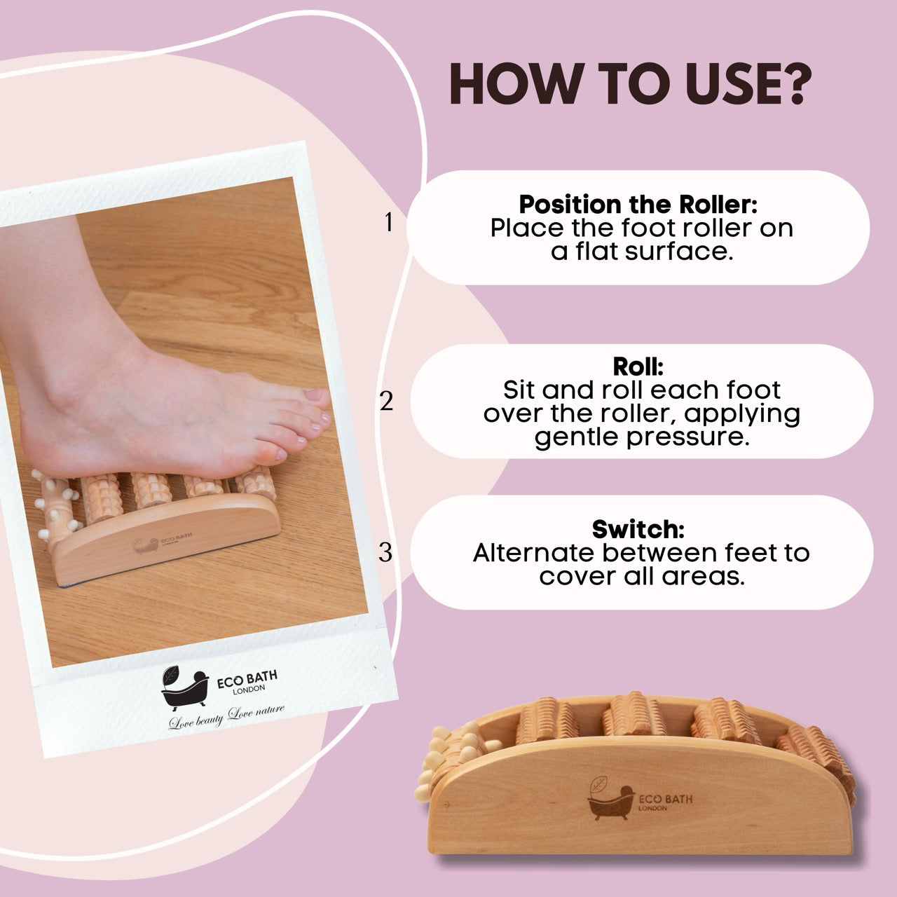 Eco Bath London Reflexology Foot Roller | Best to Use Under Work/Study Table