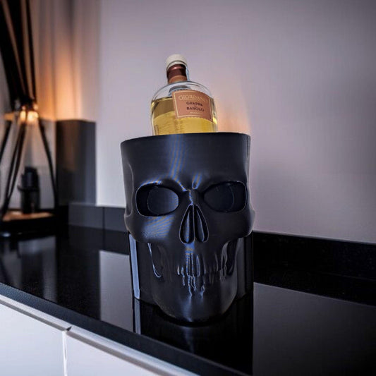 3D-Printed Skull Whisky Bottle Holder