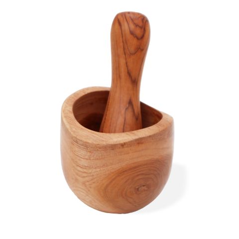 Ergo Teak Mortar & Pestle - Small