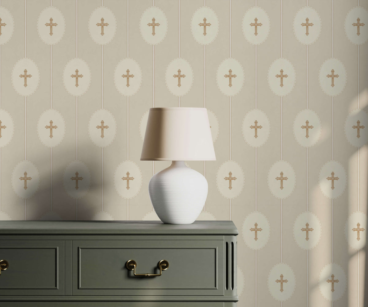 Bobbi Beck Esther Cross Medallion Wallpaper