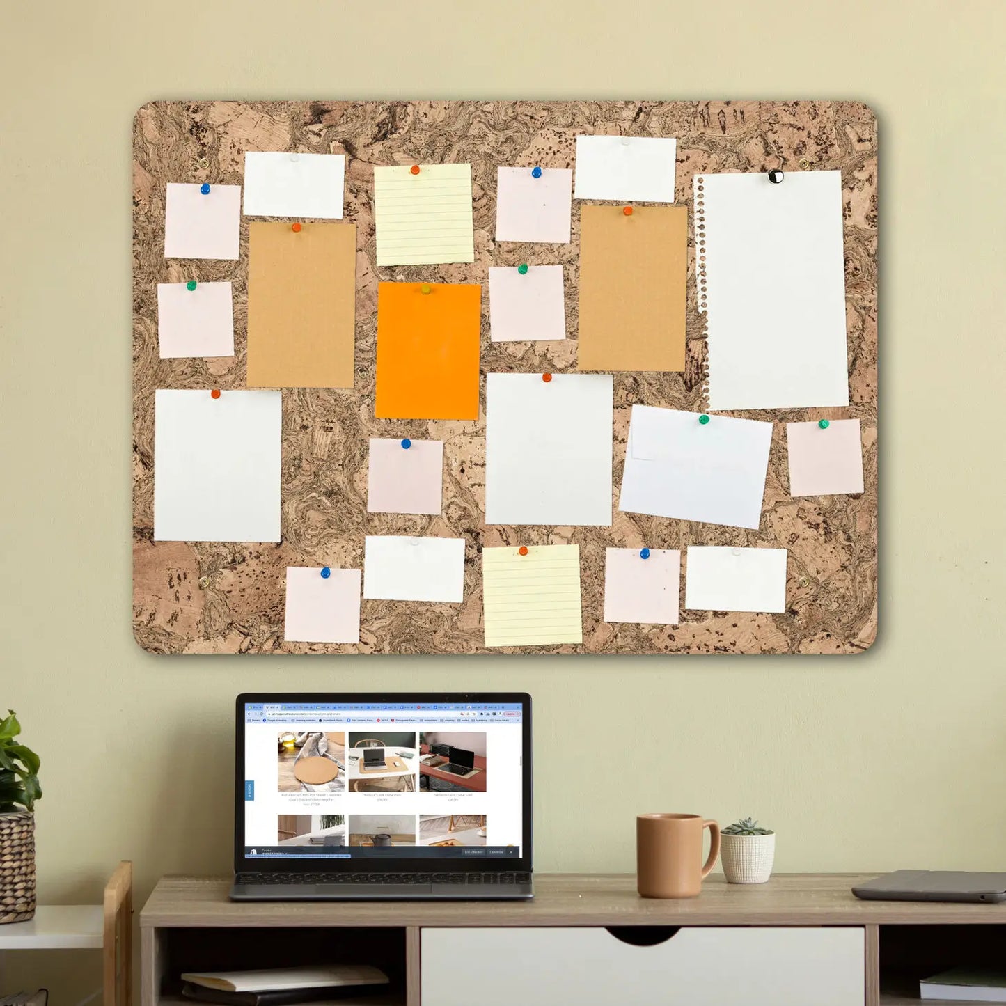 Extra Large Cork Notice Board | Twist Black