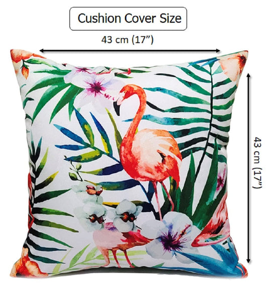 Flamingo Pattern Waterproof Outdoor & Indoor Cushions Hollowfibre Filled Weather-Resistant Decorative Patio Garden Cushions by OLIVIA ROCCO