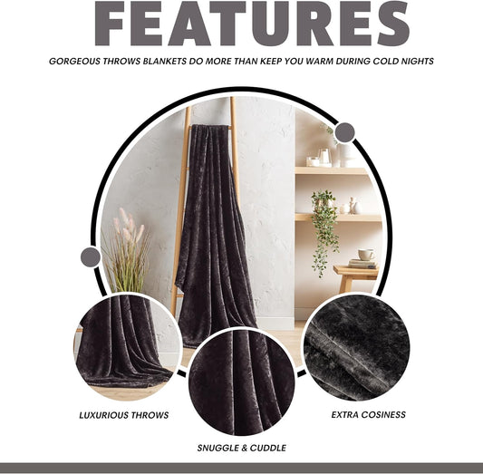 Flannel Ultra Soft Fleece Throw Blanket Super Warm Plush Lightweight All-Season Comfort for Bed Sofa Couch Chair Multiple Sizes and Colors by OLIVIA ROCCO