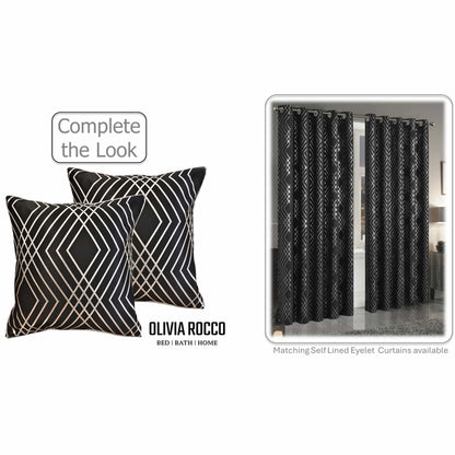 Geo Sparkle Cushion Covers 2 Pack Decorative Scatter Pillow Cases Geo Black for Sofa Bed Chair Lounge by OLIVIA ROCCO