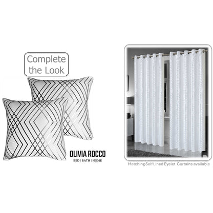 Geo Sparkle Cushion Covers 2 Pack Decorative Scatter Pillow Cases Geo White for Sofa Bed Chair Lounge by OLIVIA ROCCO