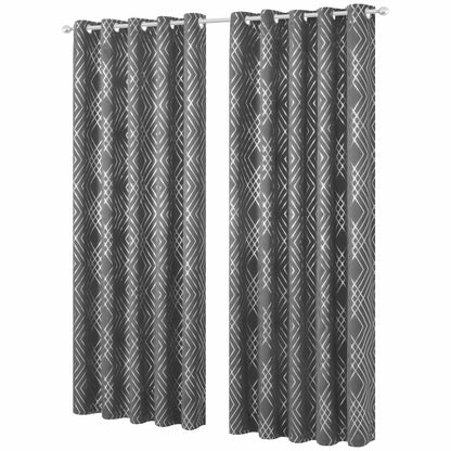 Geometric Silver Sparkle Blackout Curtains Soft Thermal Insulated Eyelet Ring Top Living Room & Bedroom Drapes by OLIVIA ROCCO