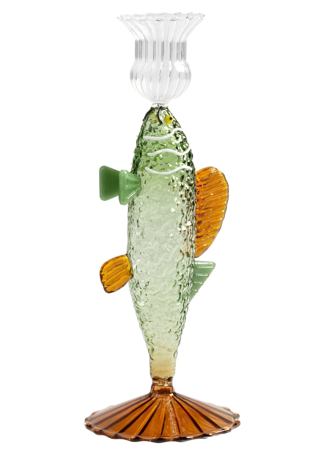 Casa by Josephine Jenno Ginny's Glass Bass Fish Candle Holder 21 cm