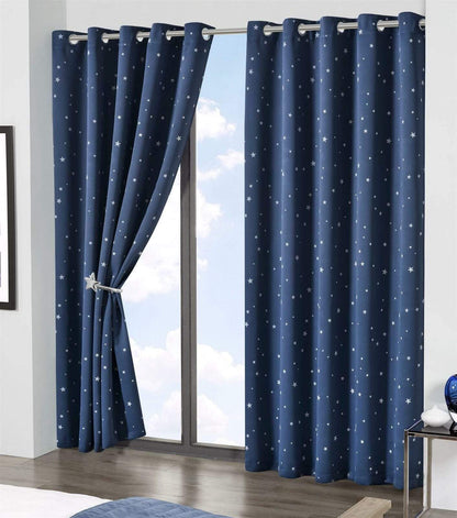 Glow In The Dark Blackout Curtains with Thermal Energy Saving Panels Noise Absorbing Heavy Thick for Bedrooms and Home Theaters by OLIVIA ROCCO