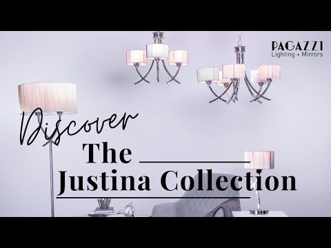 Pagazzi Justina Table Lamp Polished Chrome with Silver Thread Shade 43 cm