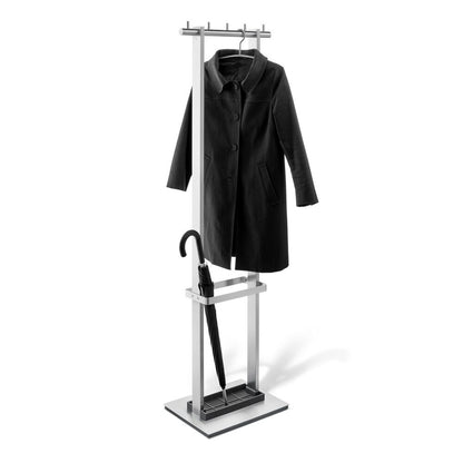 Zack Vestor Brushed Stainless Steel Coat Rack 50684