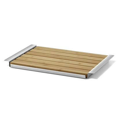 Zack Brushed Stainless Steel Panas Bread Board with Tray 20872