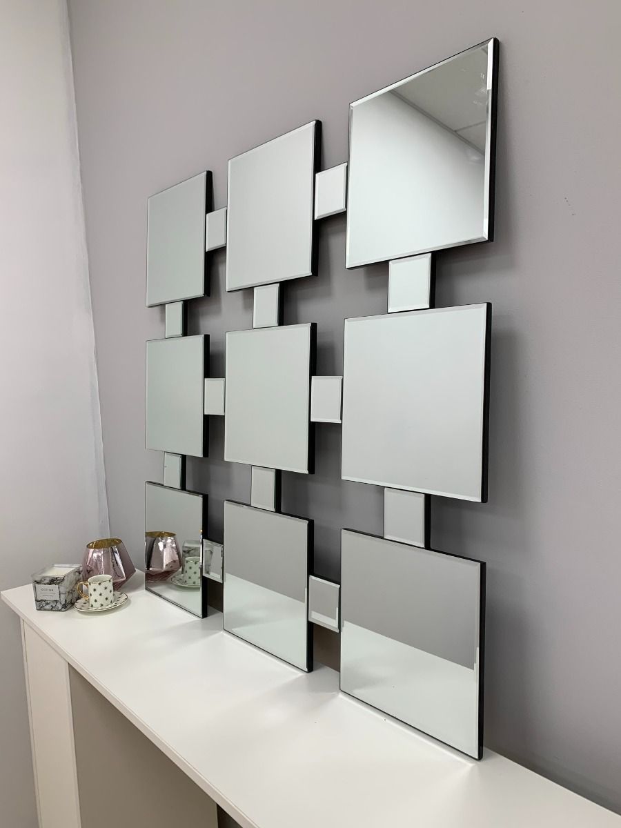 Pagazzi 9 Square Silver Wall Mirror 90 x 90 cm