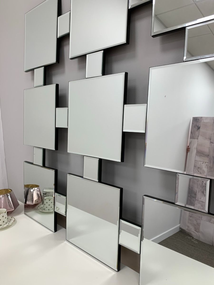 Pagazzi 9 Square Silver Wall Mirror 90 x 90 cm