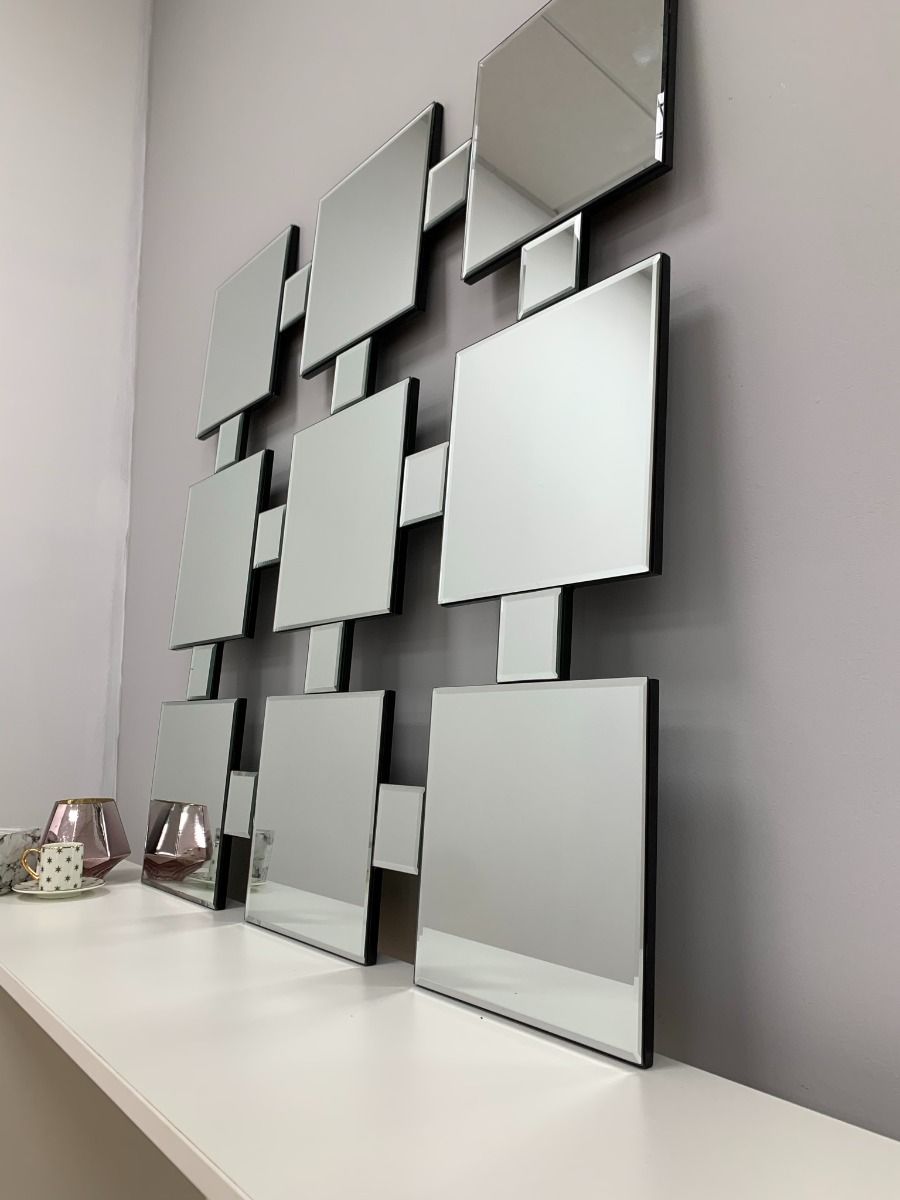 Pagazzi 9 Square Silver Wall Mirror 90 x 90 cm