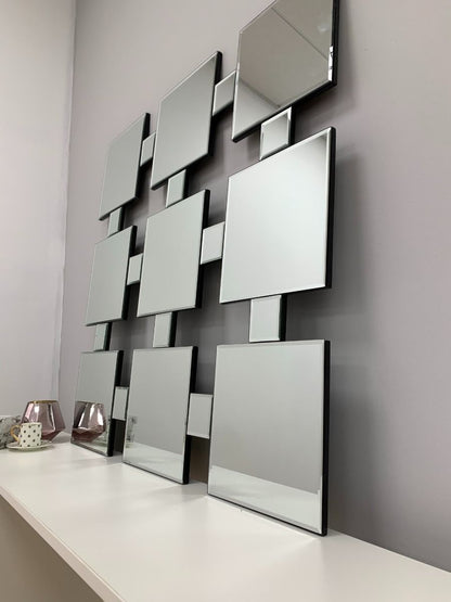 Pagazzi 9 Square Silver Wall Mirror 90 x 90 cm