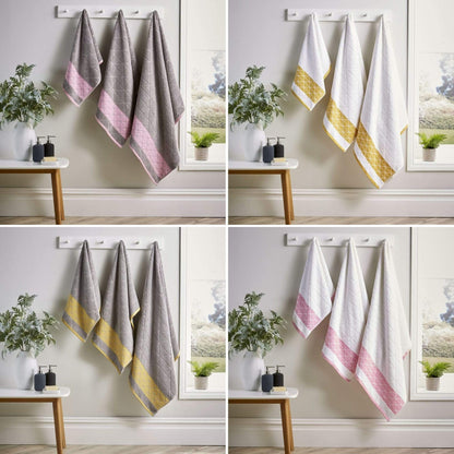 Inca Diamond Jacquard Luxury Soft Absorbent 600GSM Cotton Towels Bath Sheets Hand Towels Bath Towels Durable OEKO-TEX Certified Made in England by OLIVIA ROCCO