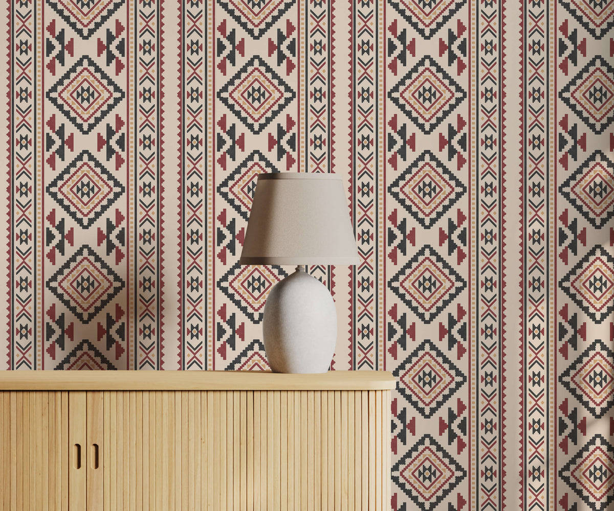 Bobbi Beck Izel Southwestern Diamond Wallpaper