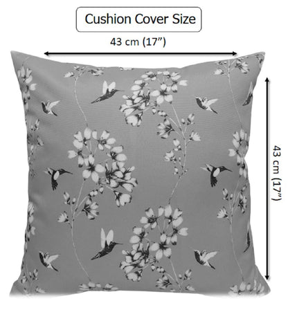 Jardin Silver Waterproof Outdoor and Indoor Cushions 17x17 Inch Weather-Resistant Patio Garden Balcony Seating Premium Hollow-Fibre Decorative Pillows by OLIVIA ROCCO