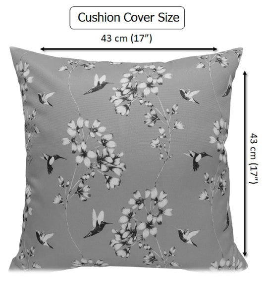 Jardin Silver Waterproof Outdoor and Indoor Cushions 17x17 Inch Weather-Resistant Patio Garden Balcony Seating Premium Hollow-Fibre Decorative Pillows by OLIVIA ROCCO