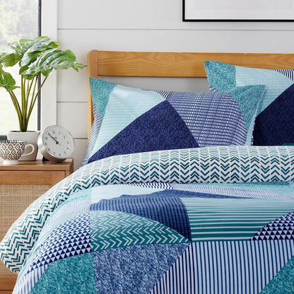 Jasper Teal Durable Printed Duvet Cover Set with Button Closure by OLIVIA ROCCO - Elegant Bedroom Decor in Single, Double, and King Sizes - Premium Polyester