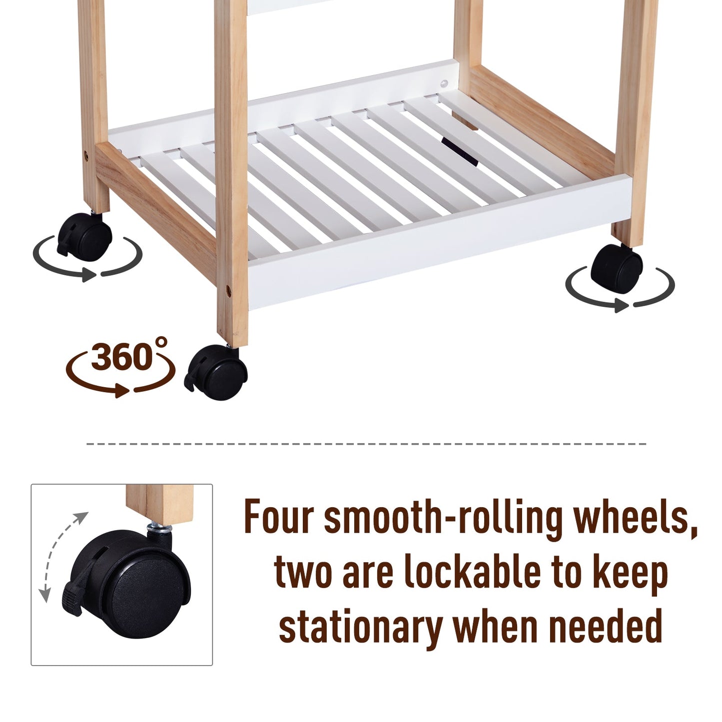 🍽️ 3-Tier Mobile Kitchen Trolley - White Storage Cart 46x35cm 🛒