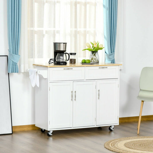 🏠 HOMCOM Kitchen Island Cart - Mobile Storage & Food Prep Station 🍽️