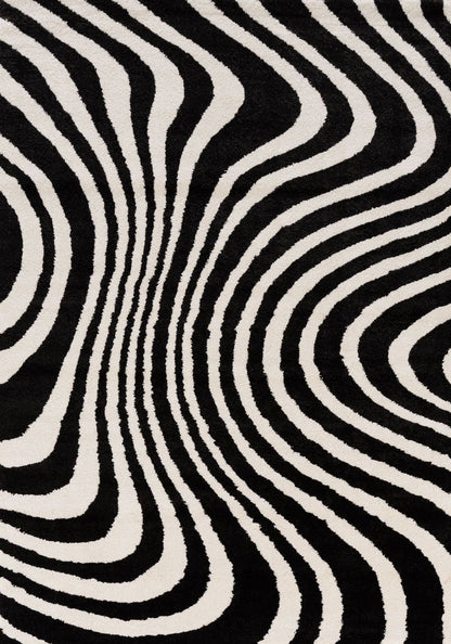 Joli Striped Black & White Rug
