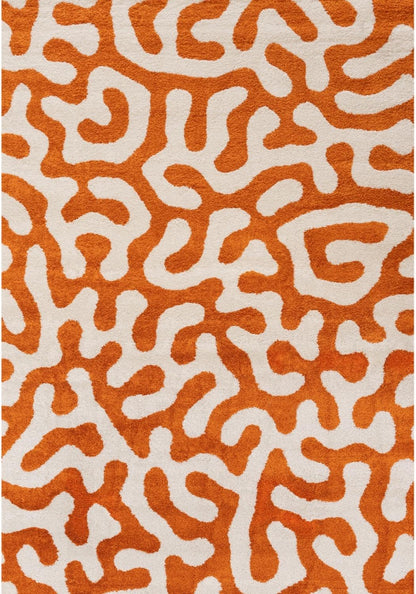 Joli Doodle Orange & White Rug