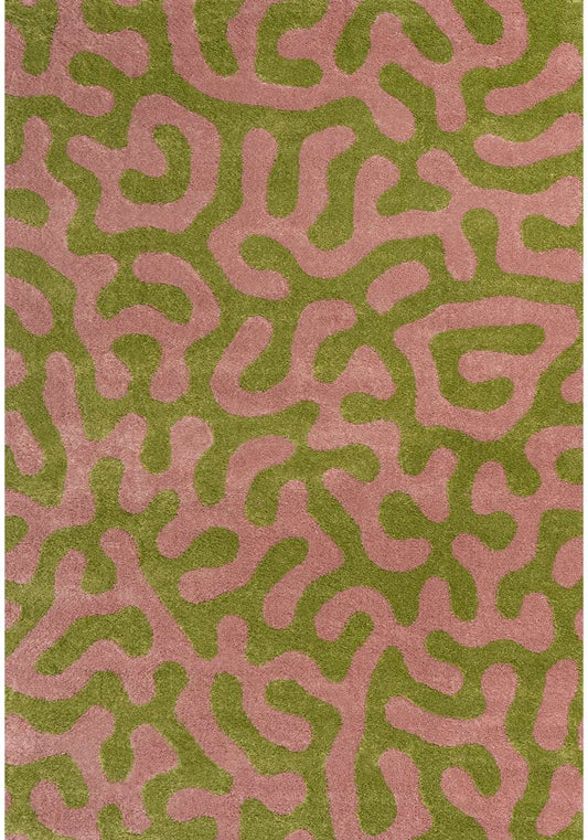Joli Doodle Green & Pink Rug