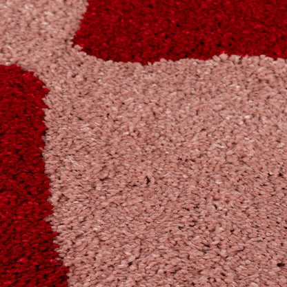 Joli Checkered Red & Pink Rug
