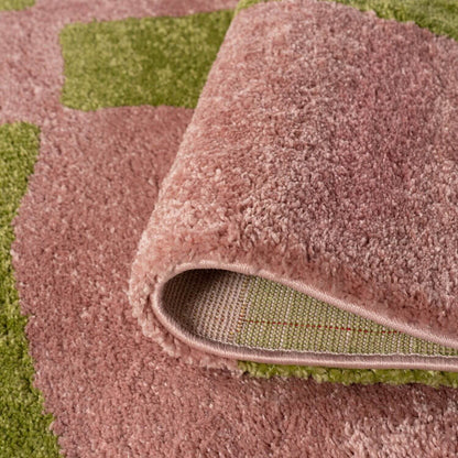 Joli Checkered Green & Pink Rug
