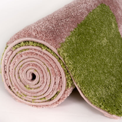Joli Checkered Green & Pink Rug