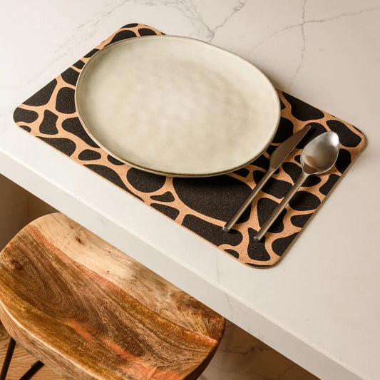 Jungle Design Cork Placemats | Rectangular | Set of 4 | Made in Portugal