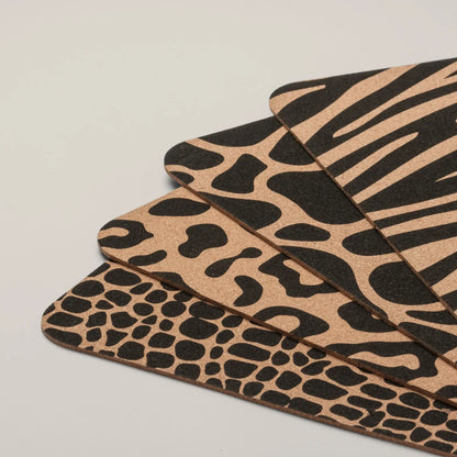 Jungle Design Cork Placemats | Rectangular | Set of 4 | Made in Portugal