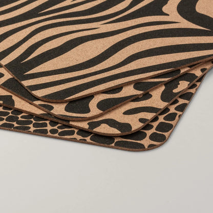 Jungle Design Cork Placemats | Rectangular | Set of 4 | Made in Portugal