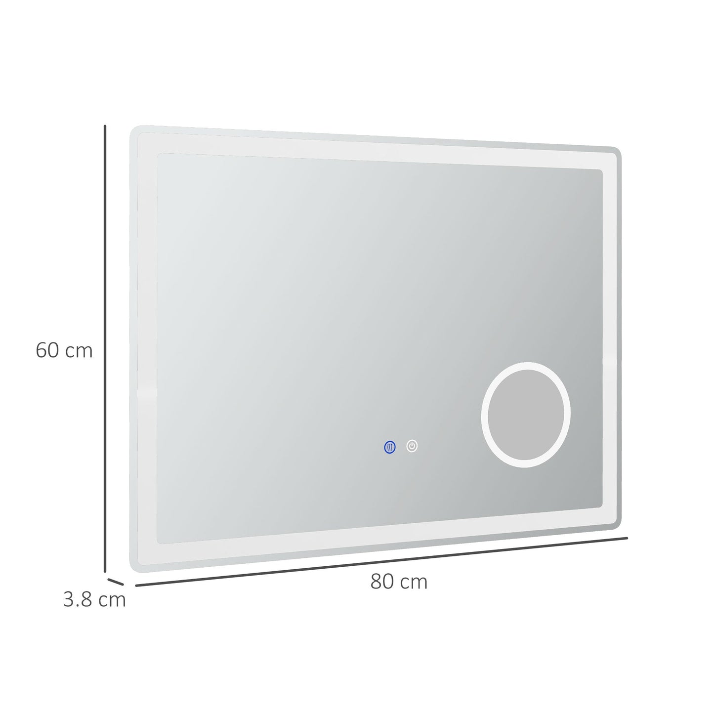 🪞 Kleankin LED Bathroom Mirror with Lights ✨ Illuminated Wall Mount