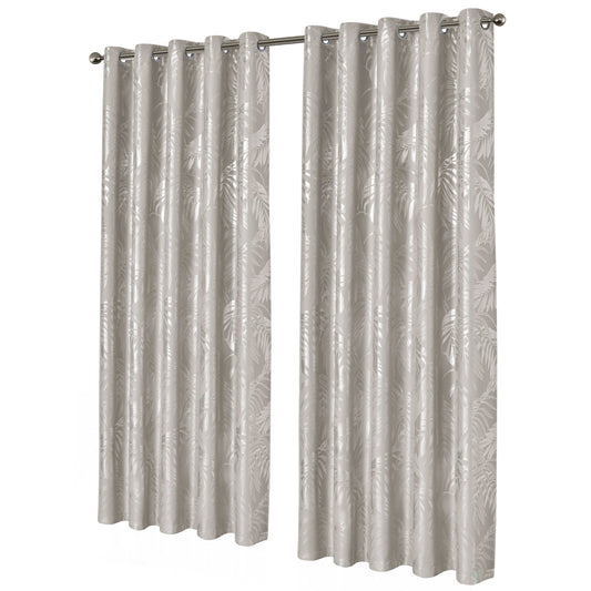 Leaf Natural Sparkle Blackout Curtains Super Soft Thermal Insulated Eyelet Drapes for Living Room & Bedroom 2 Panels by OLIVIA ROCCO