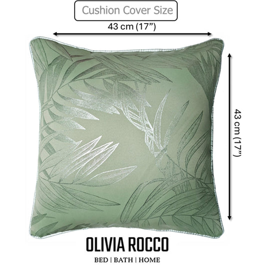 Leaf Sparkle 2 Pack Cushion Covers Leaf Sage Green Modern Decorative Throw Pillow Cases for Sofa or Bed by OLIVIA ROCCO