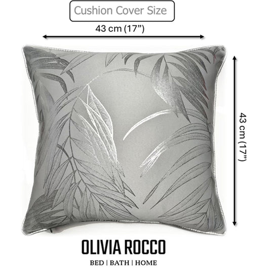 Leaf Sparkle 2 Pack Cushion Covers Leaf Silver Modern Decorative Throw Pillow Cases for Sofa or Bed by OLIVIA ROCCO
