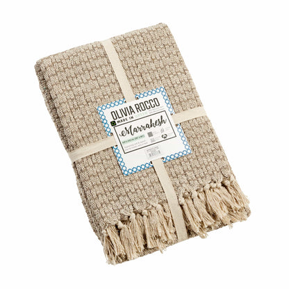 Marrakesh Eco-Friendly Super Soft Cotton Throws Lightweight Sustainable Recycled Cotton for Sofa Bed Chair Calming Colours By OLIVIA ROCCO