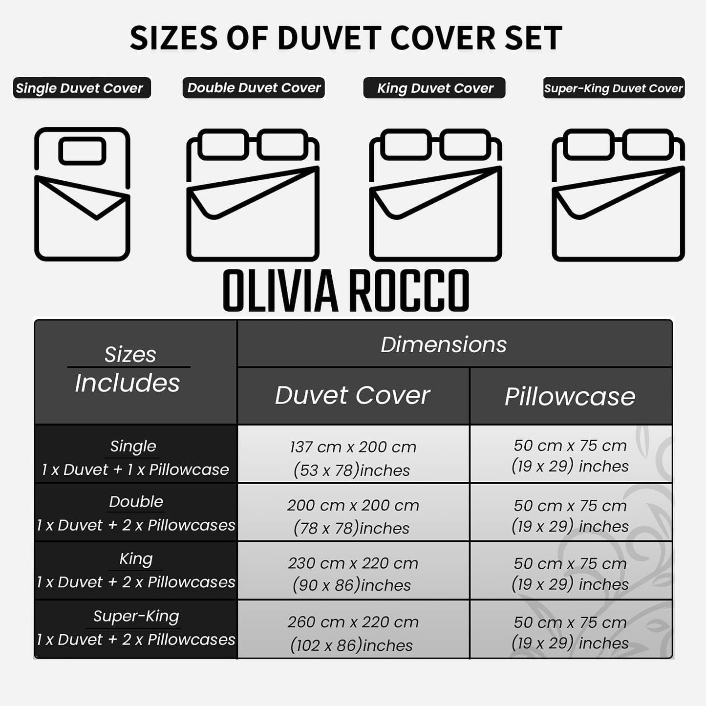 Meadow Grey Reversible Duvet Cover Set with Pillowcases Stylish Chic Design Durable Breathable Polyester Quilt Cover for Master Guest Rooms by OLIVIA ROCCO